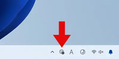 タスクバー上の「絵文字アイコン」の表示例