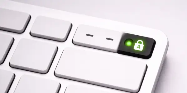 Caps Lock機能が「オン」のときのキーボード「A」