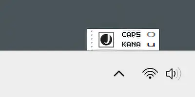Caps Lock機能が「オフ」のときの言語バー