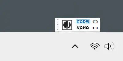 Caps Lock機能が「オン」のときの言語バー